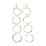 Lani  Silver  Plated Hammered Earrings Four Circles 6S