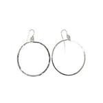Lani  Silver  Plated Hammered Earrings Circle Small 5S