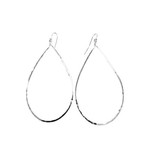 Lani Silver Plated Hammered Earrings Raindrop Large 3S