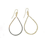 Lani 2G Gold Plated Hammered Earrings Raindrop Medium