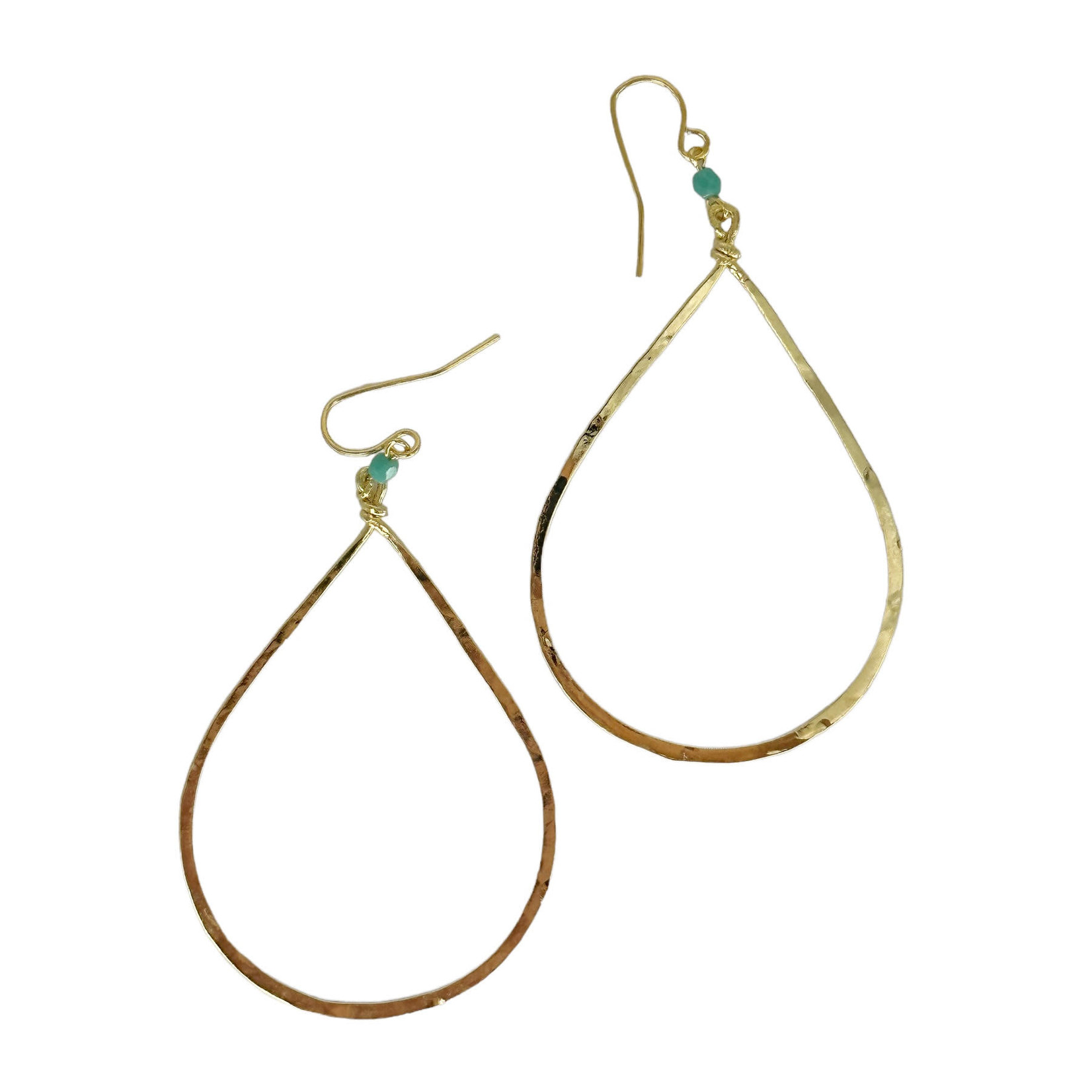 Lani Earrings Gold Plate with Bead LS9 Teardrop 3