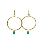 Lani Earrings Gold Plate with Bead LS4 Medium Circle