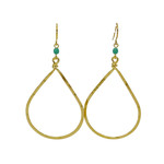 Lani Earrings Gold Plate with Bead LS7 Teardrop 2