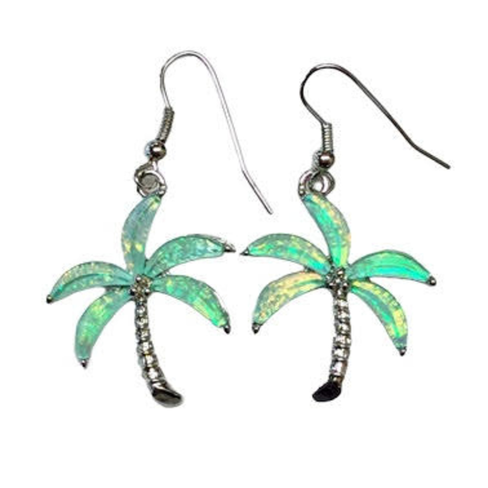 Opal Inspired Resin Earrings Palm Tree