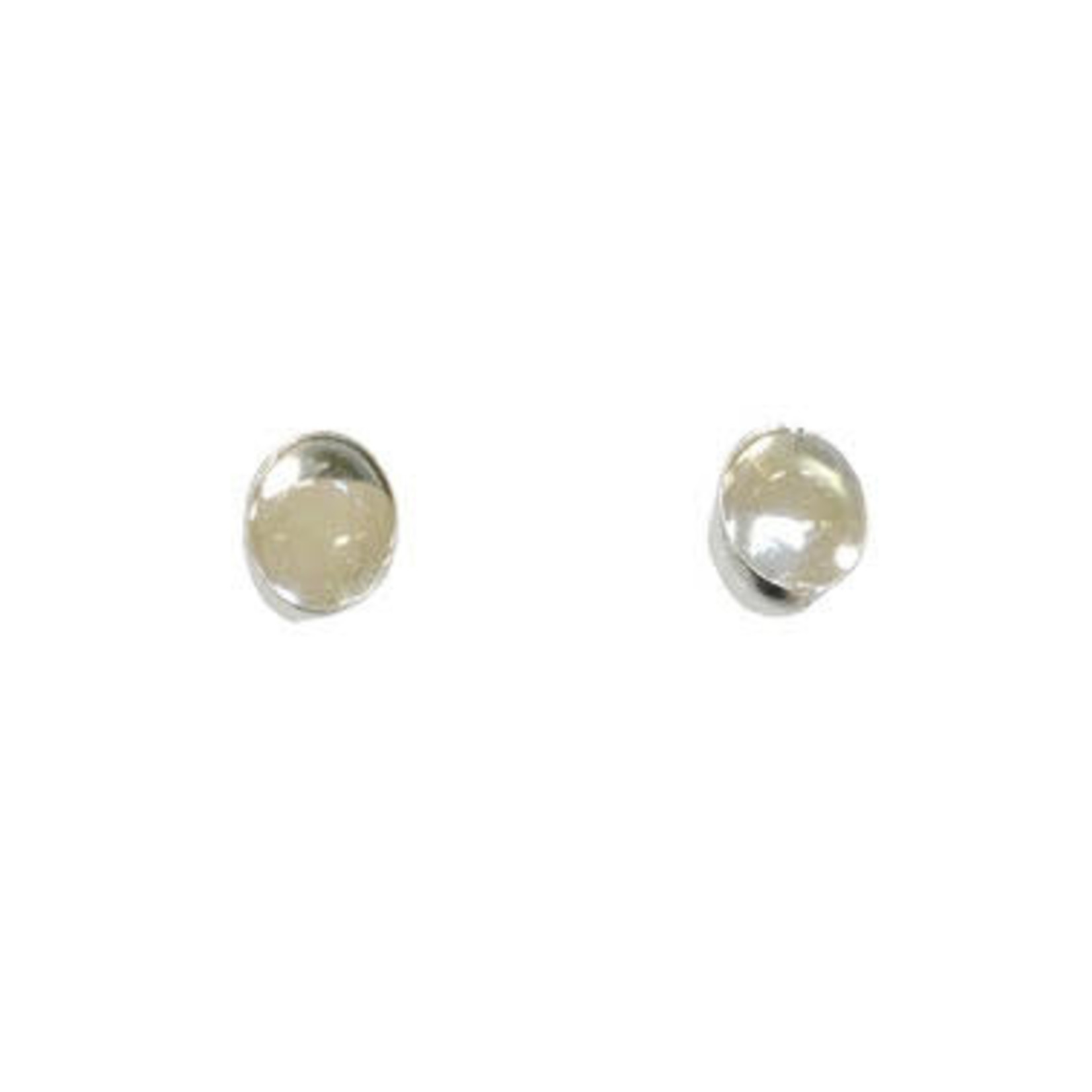 SE99 Sterling Silver Moonstone Cabochon Stud Earrings