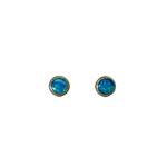 SE95 Sterling Silver and Synthetic Opal Stud Earrings