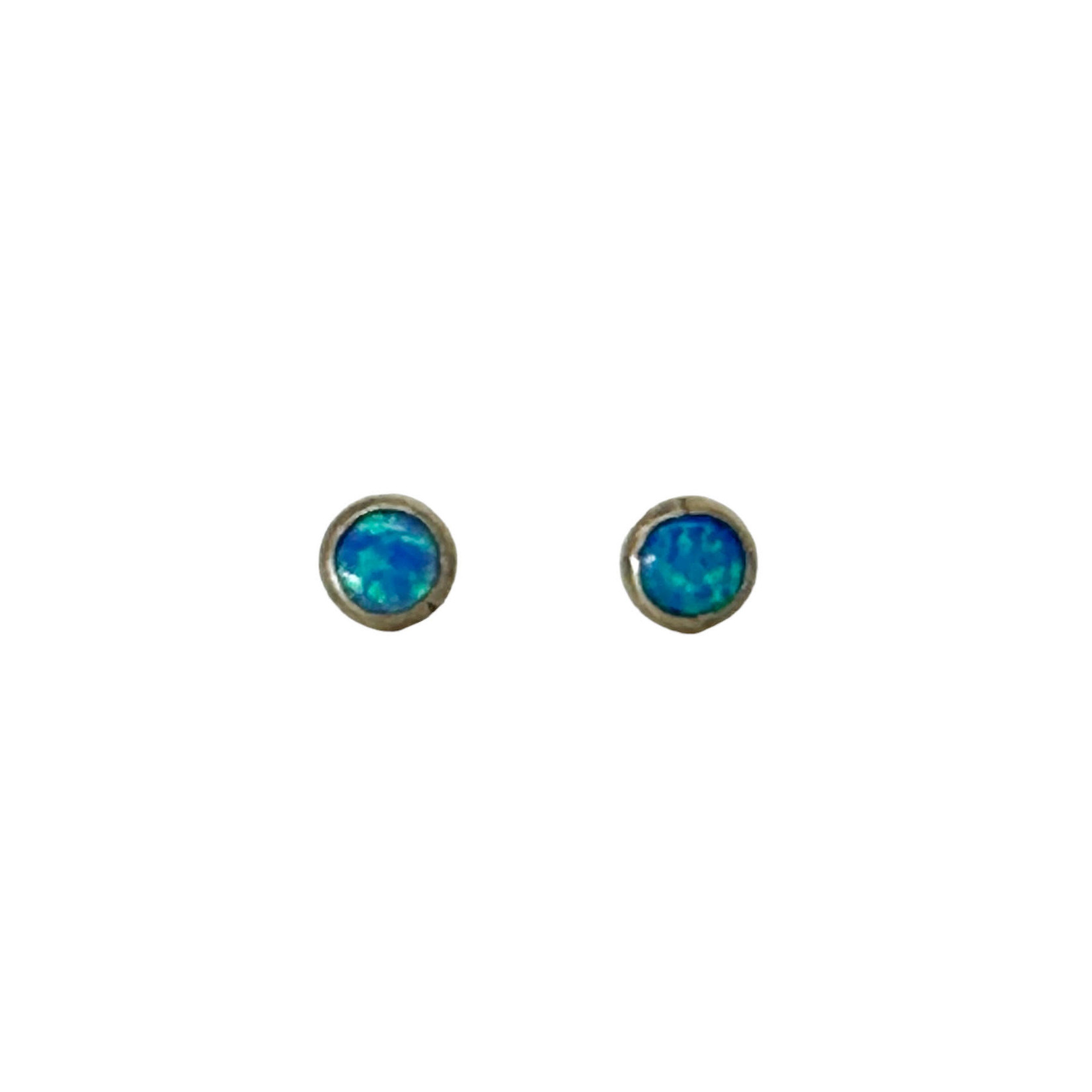 SE95 Sterling Silver and Synthetic Opal Stud Earrings
