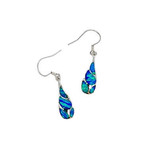 SE350 Sterling Silver and Synthetic Opal Raindrop Earrings