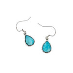 SE348 Sterling Silver and Larimar Raindrop Dangle Earrings