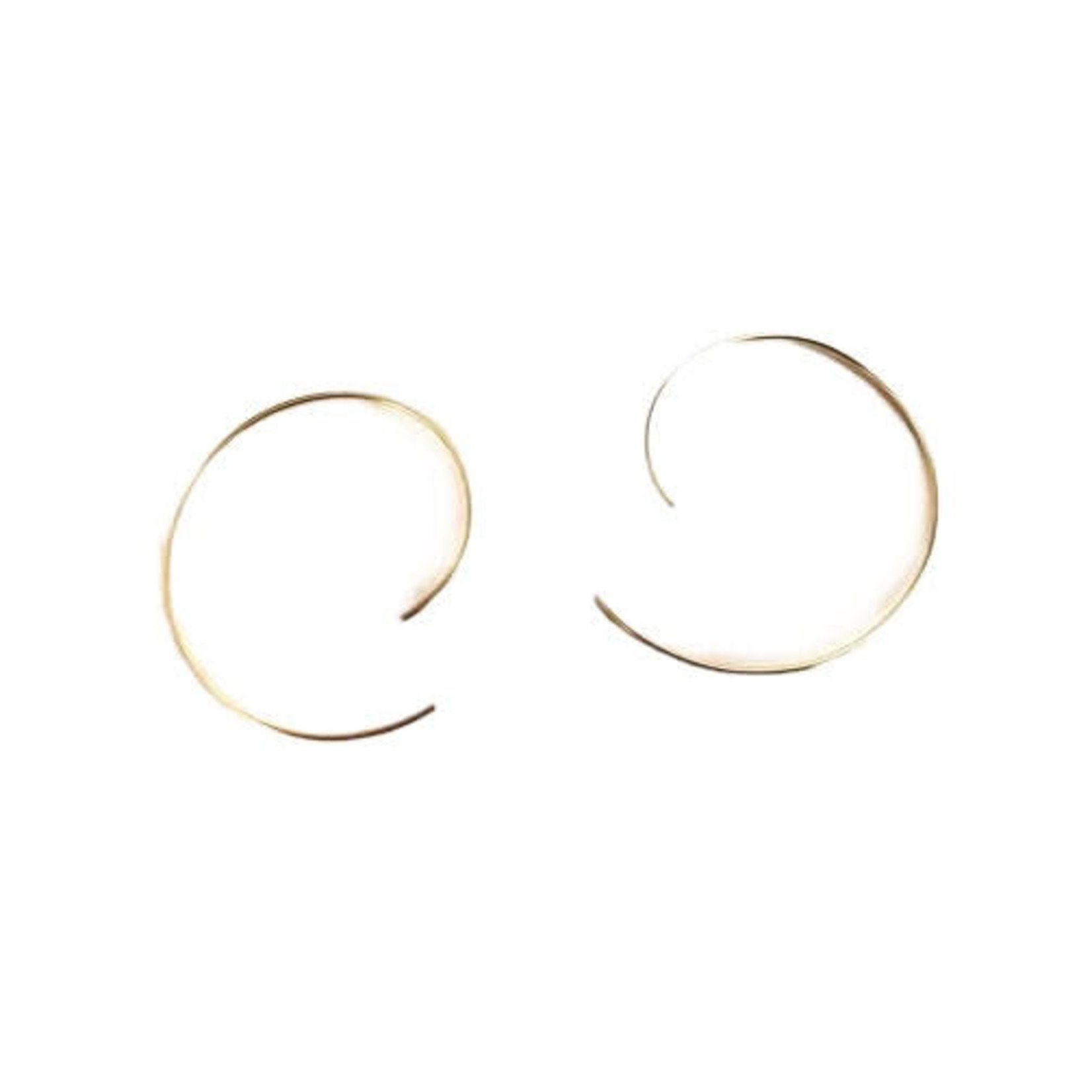 SE323B Sterling Gold Tone Round Wire Earrings