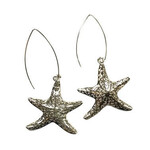 SE255 Sterling Silver Starfish Dangle Earrings