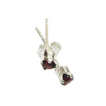 SE240B Sterling Silver Garnet Stud Earrings