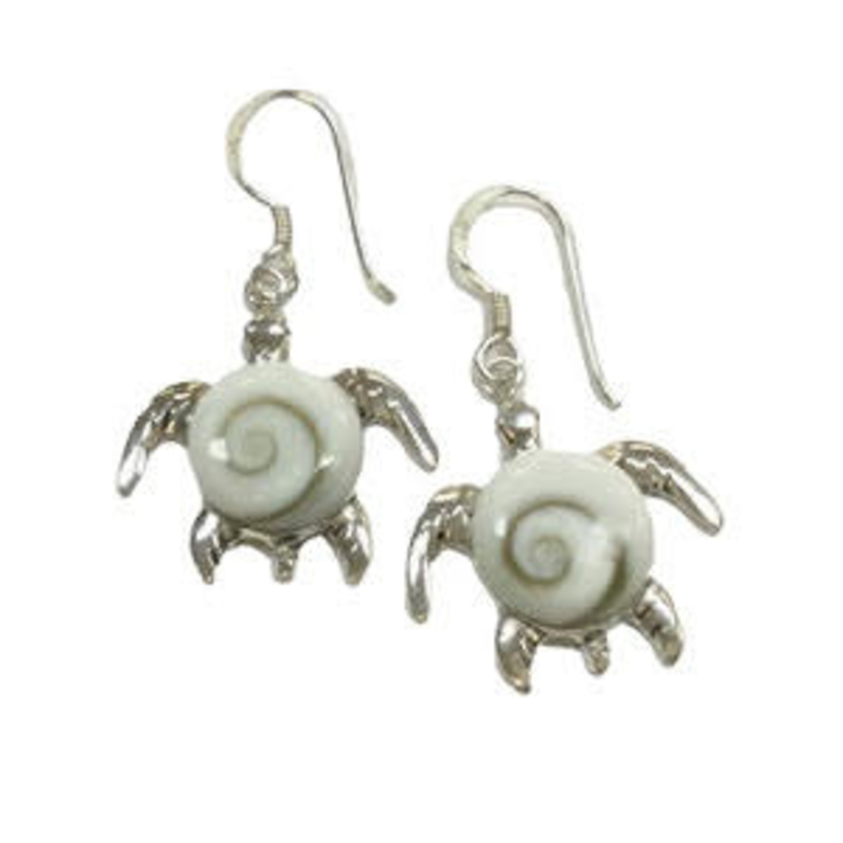 SE212 Sterling Silver Eye of Shiva Turtle Dangle Earrings