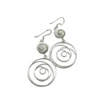 SE202 Sterling Silver Eye of Shiva Swirl Dangle Earrings