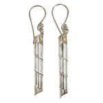 SE168 Sterling Silver Bamboo Dangle Earrings