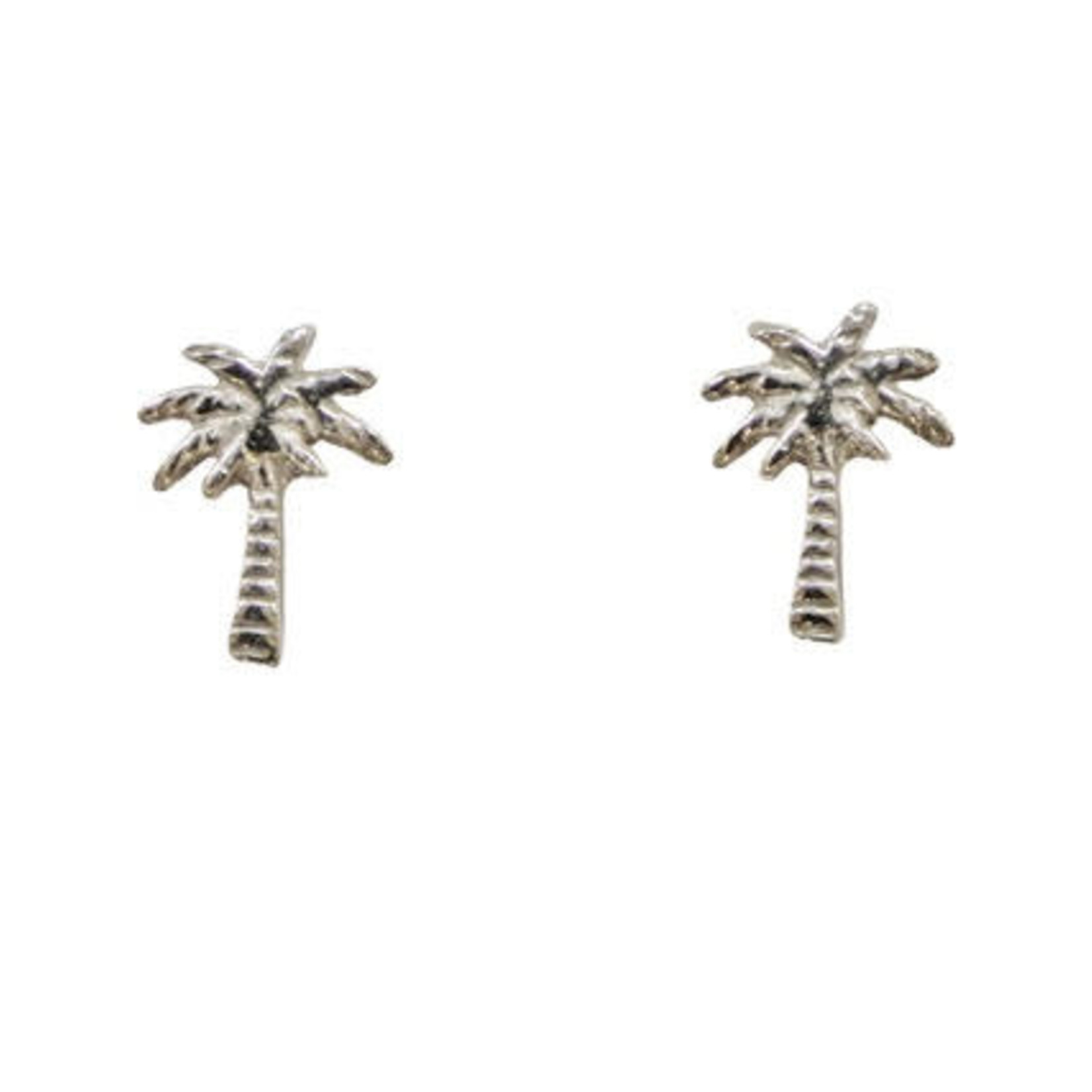 SE14 Sterling Silver Palm Tree Stud Earrings