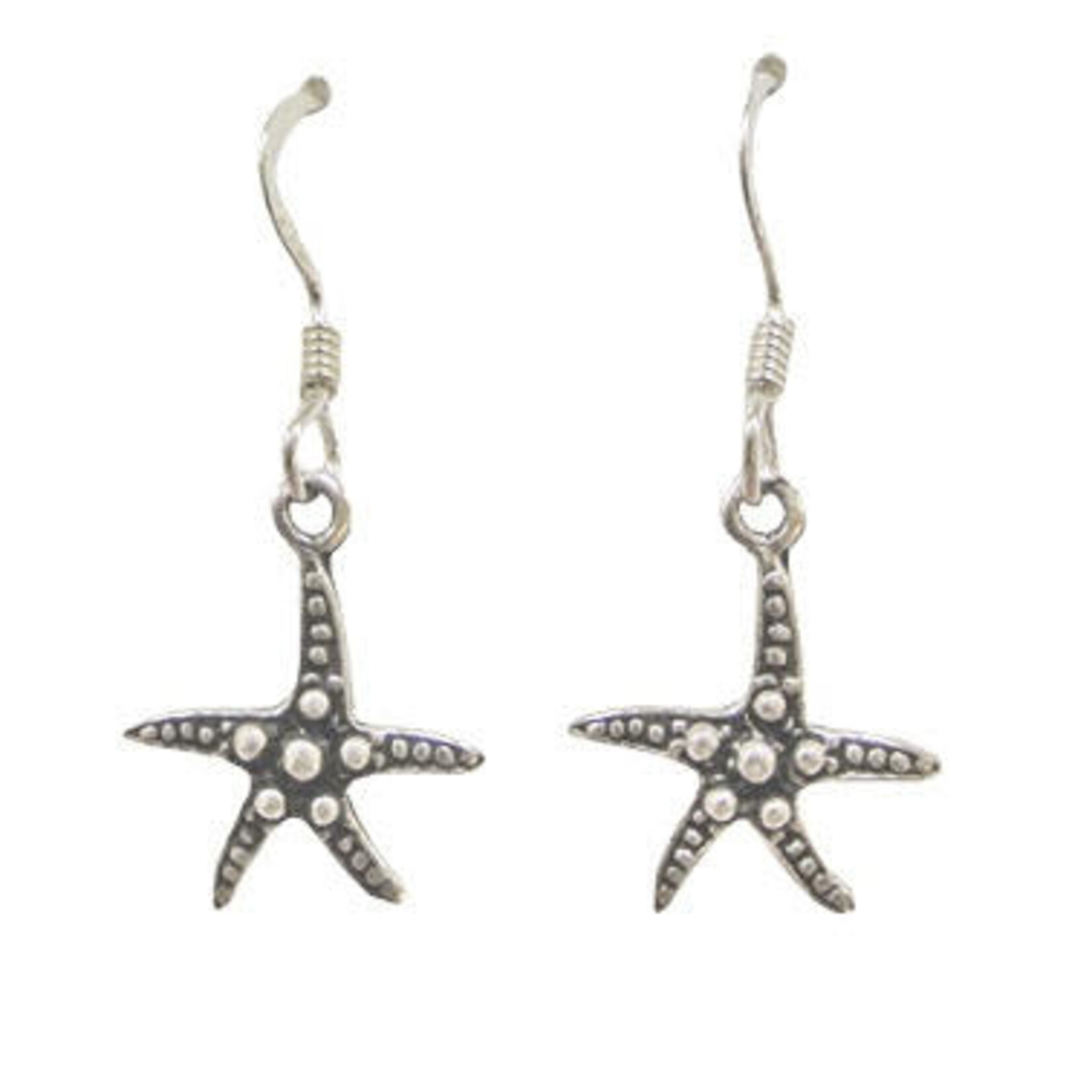 SE131 Sterling Silver Starfish Dangle Earrings