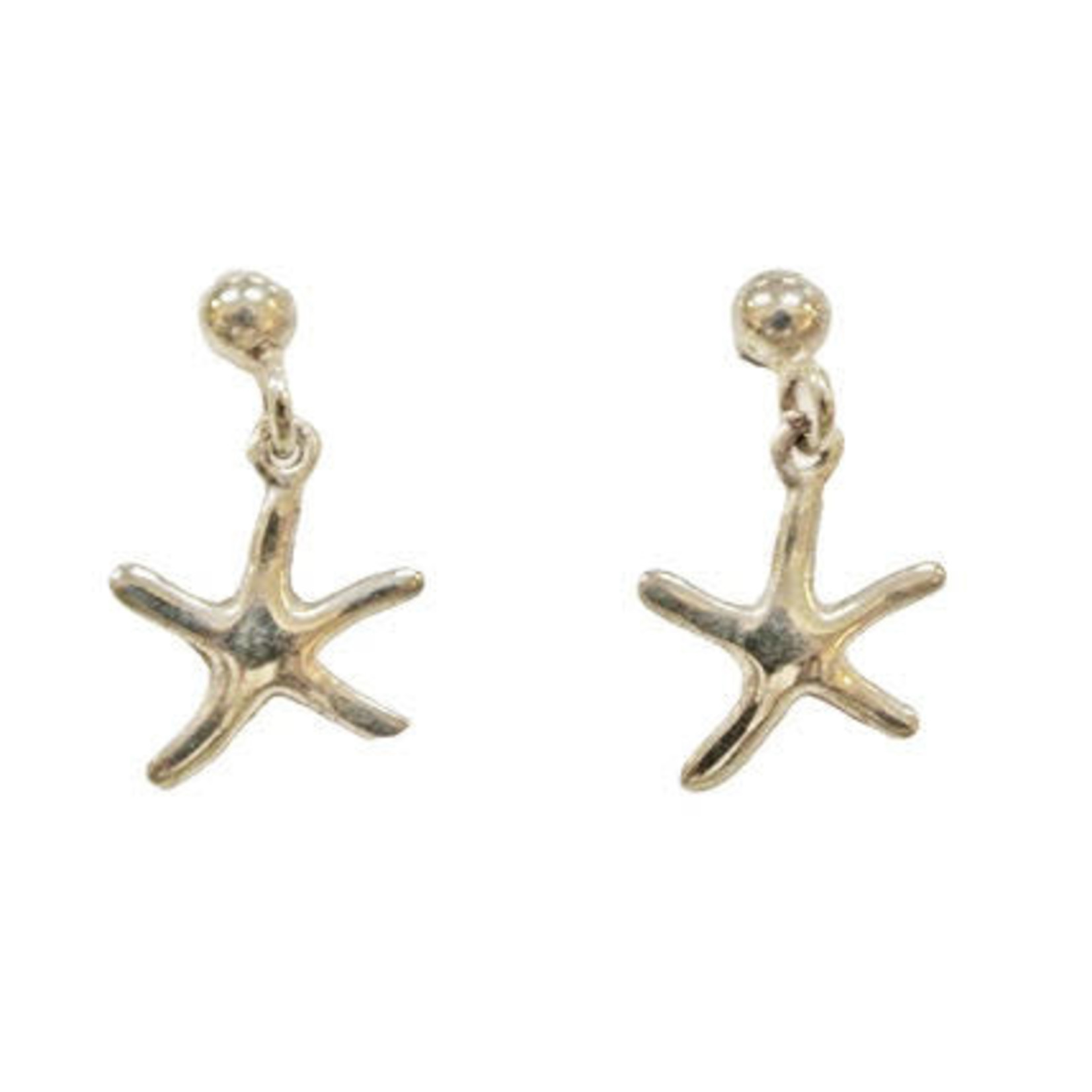 SE10 Sterling Silver Starfish Dangle Earrings