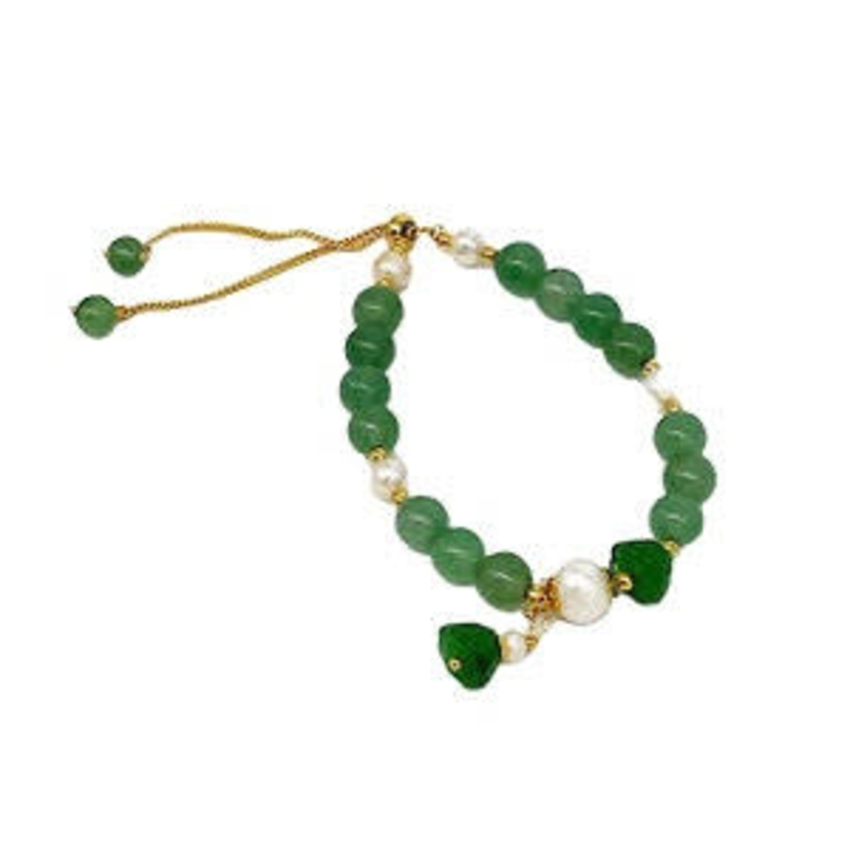 Copper, Jade & Pearl Adjustable Bracelet J3 Charm Jade Lotus