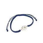 Adjustable String Bracelet with Eye of Shiva Navy Blue