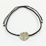 Adjustable String Bracelet with Silver Charm Aloha