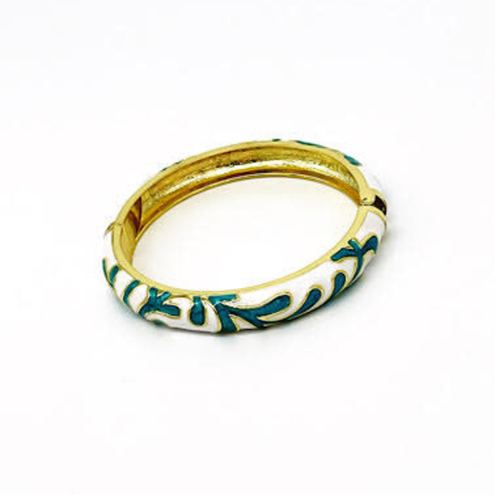 Enamel Clasp Coral Bracelet Aqua