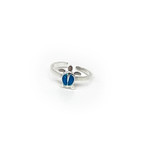 Sterling Silver Adjustable Toe Ring Turtle with Blue Back Silver