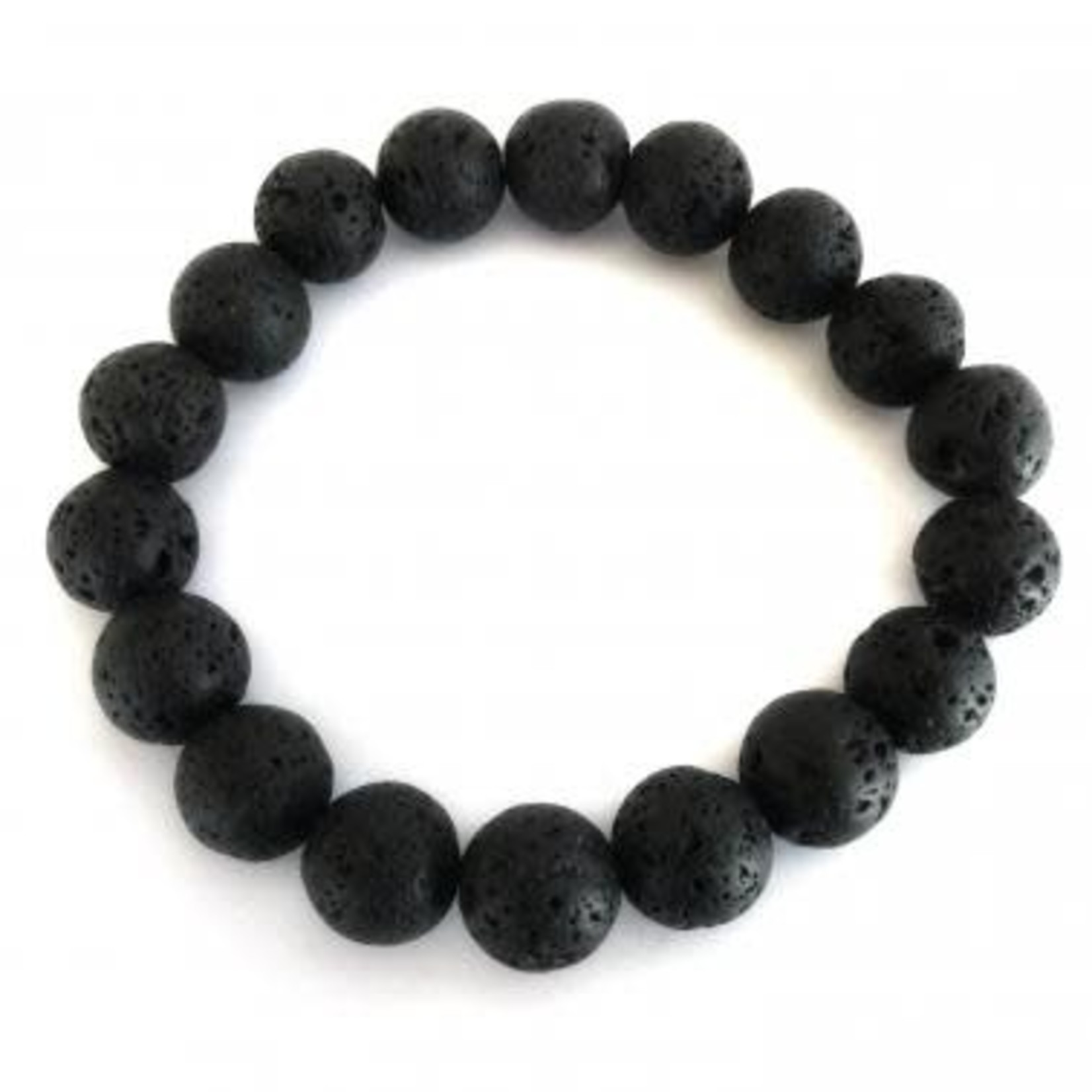 Lava Gemstone Stretch Bracelet 12mm
