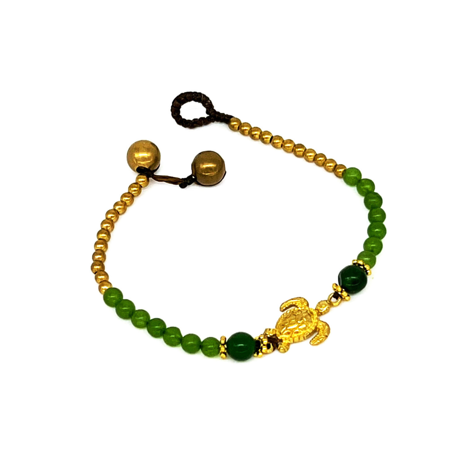 Honu Brass Bead Bracelet TOLH12 Green
