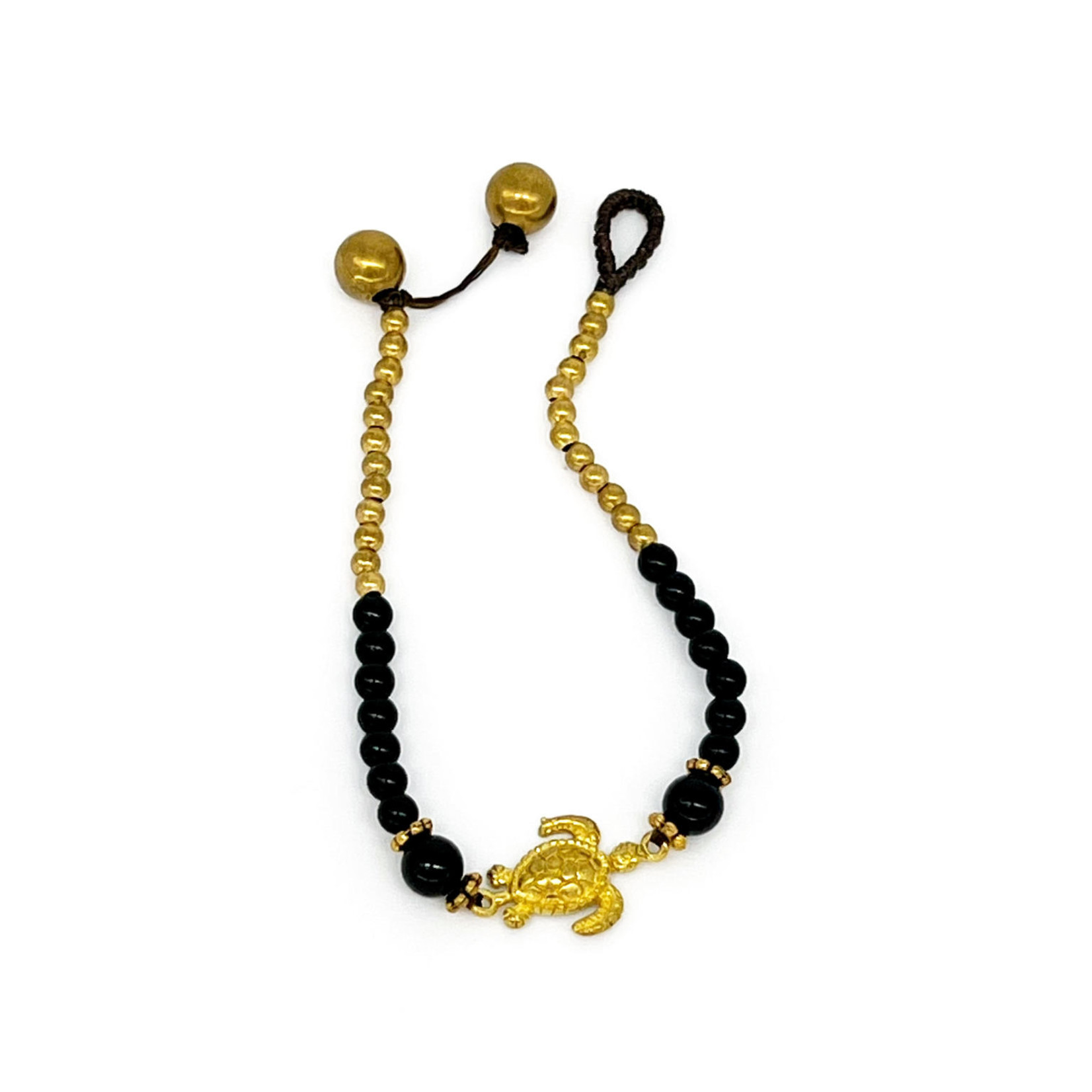 Honu Brass Bead Bracelet TOLH14 Black
