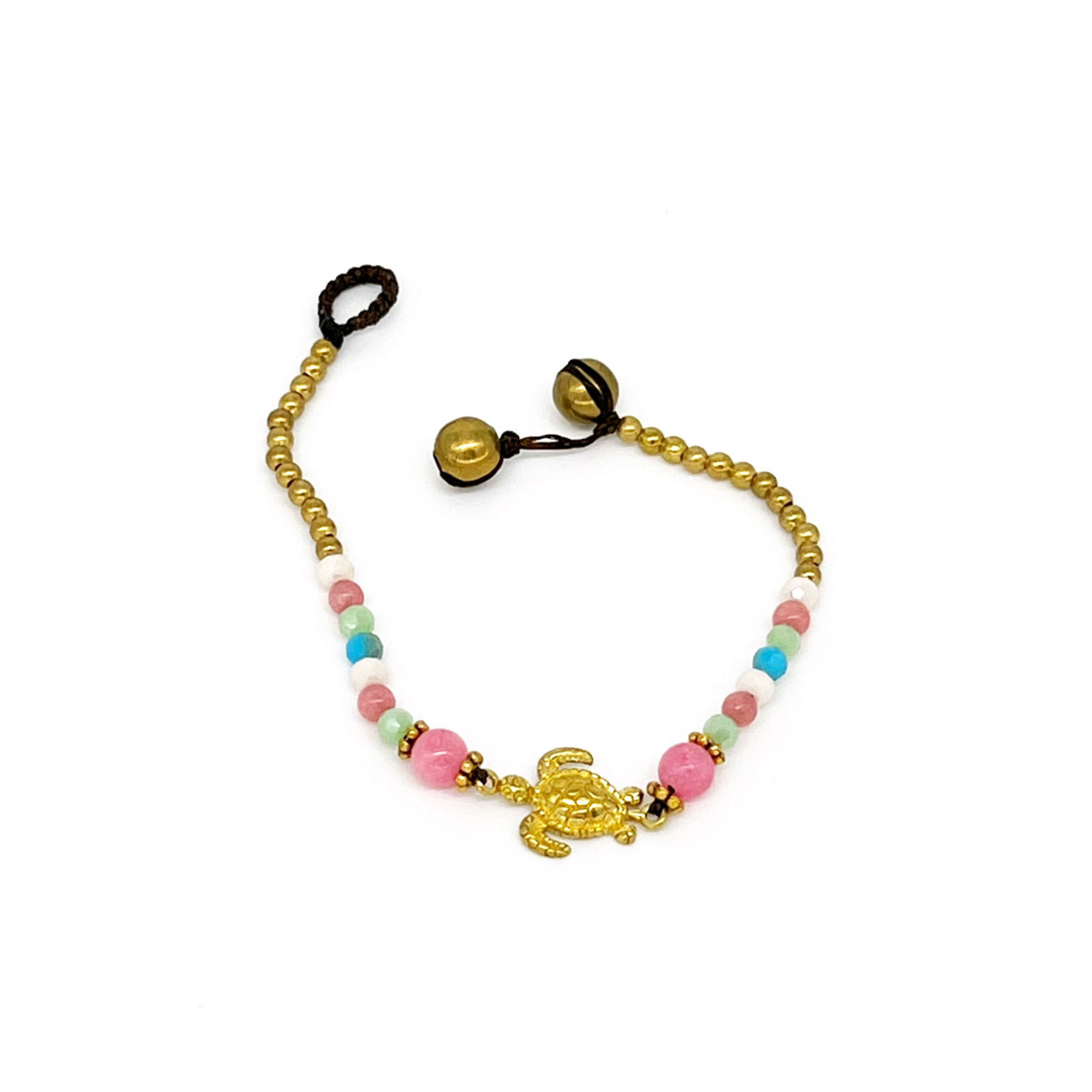 Honu Brass Bead Bracelet TOLH6 Pink Multi
