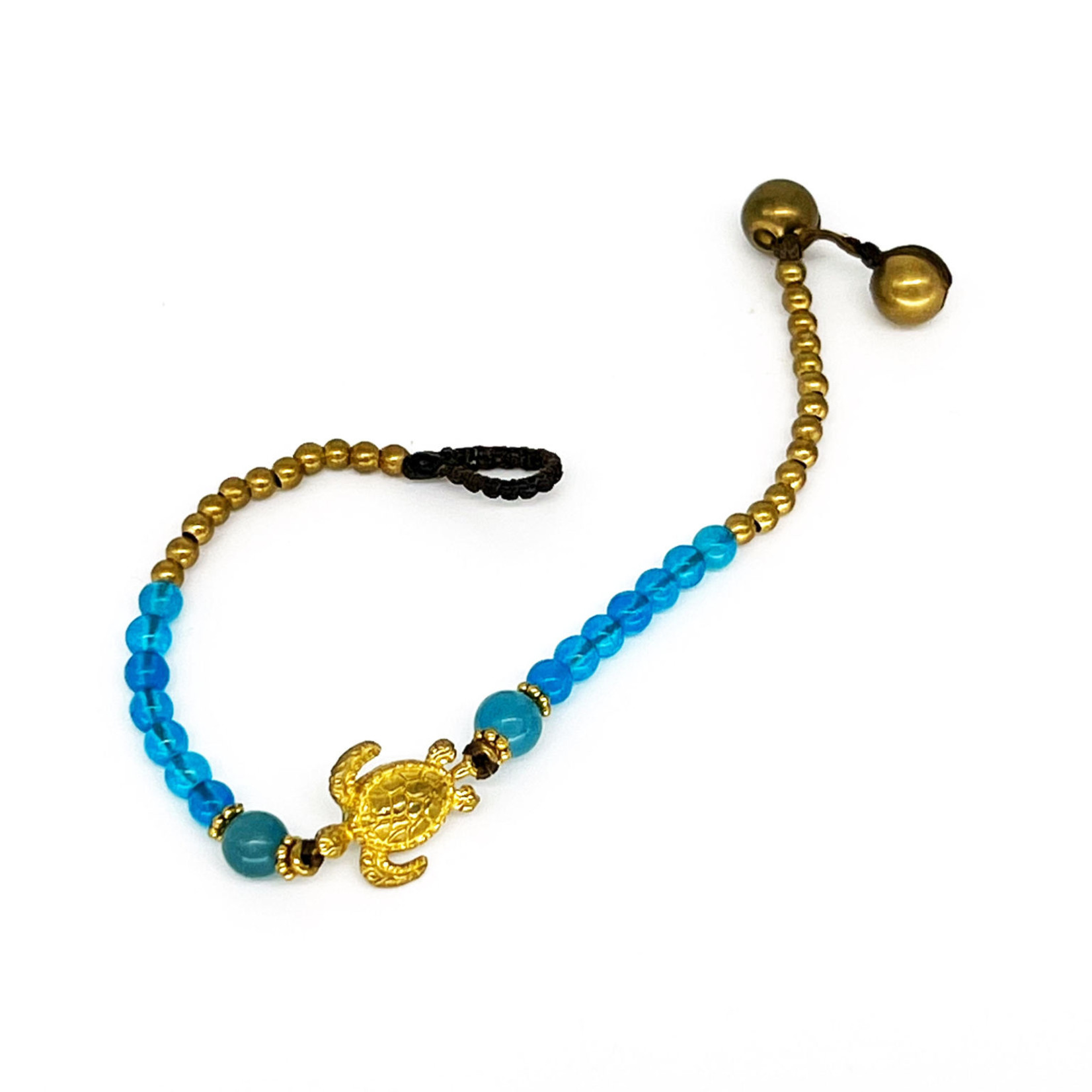 Honu Brass Bead Bracelet TOLH9 Wave Blue