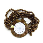 Shell Bracelet B110 Cone Shell & Gold Mosaic