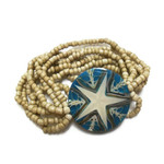 B154 Island Shell Bracelet Blue Starfish
