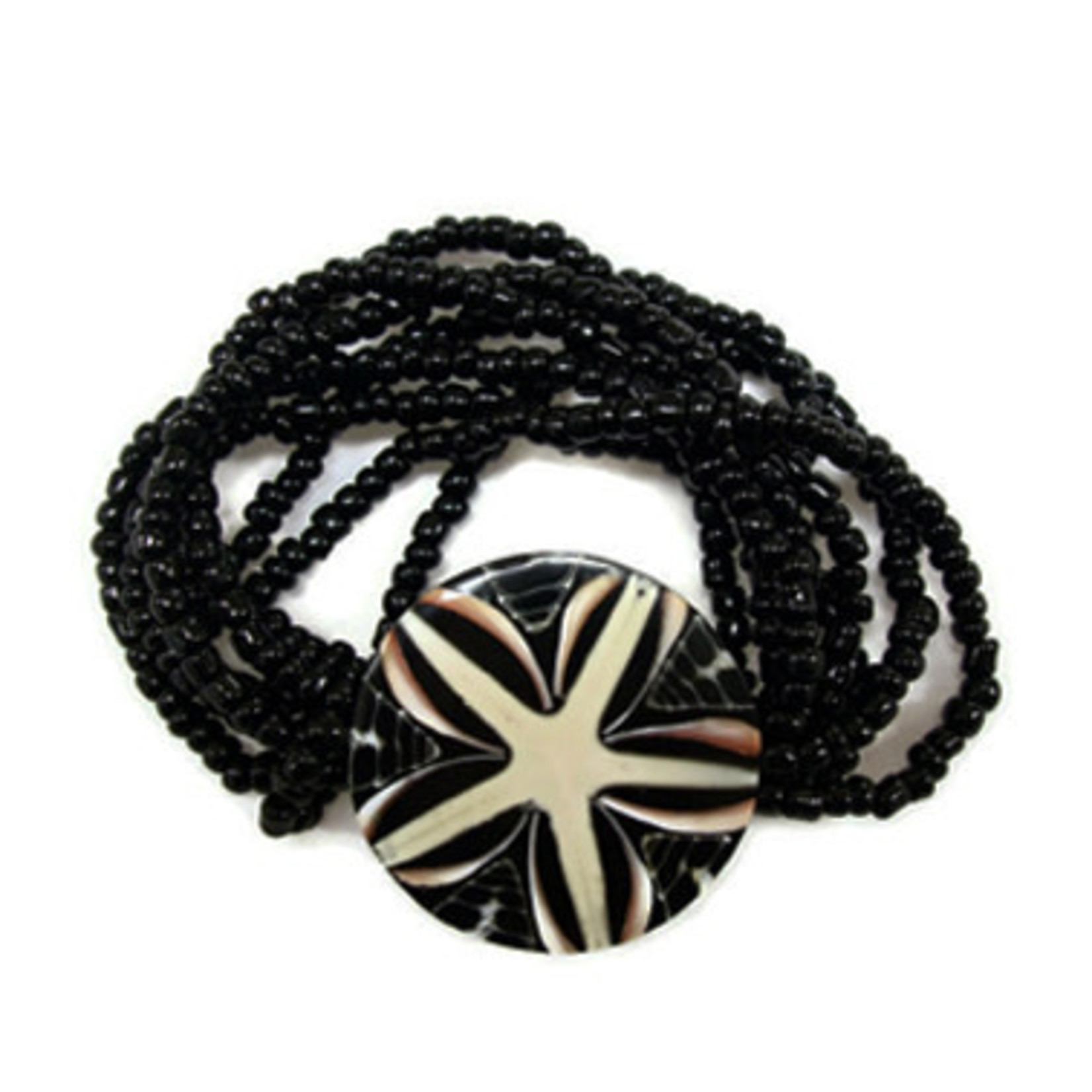 B97 Island Shell Bracelet Black Starfish Stretch Bracelet