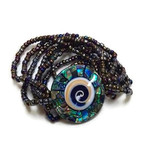 B98 Island Shell Bracelet Paua Spiral Mosaic