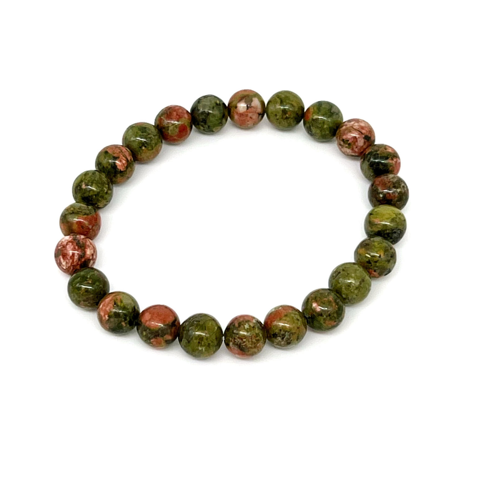 Unakite Gemstone Stretch Bracelet 8mm