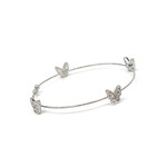 Butterfly Sparkle Cuff Bracelet Silver