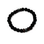 8mm Lava, Gemstone and Wood Bead Stretch Bracelet Shining Stone