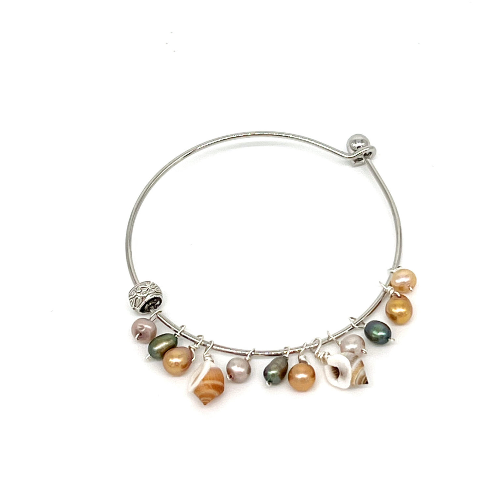 Beachcomber Bangle Bracelet Gold with Shell Small