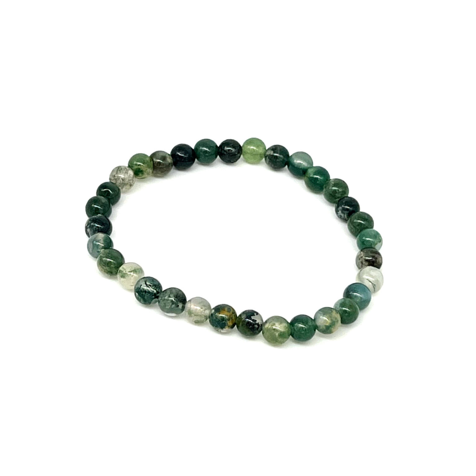 Ocean Agate Gemstone Stretch Bracelet 6mm