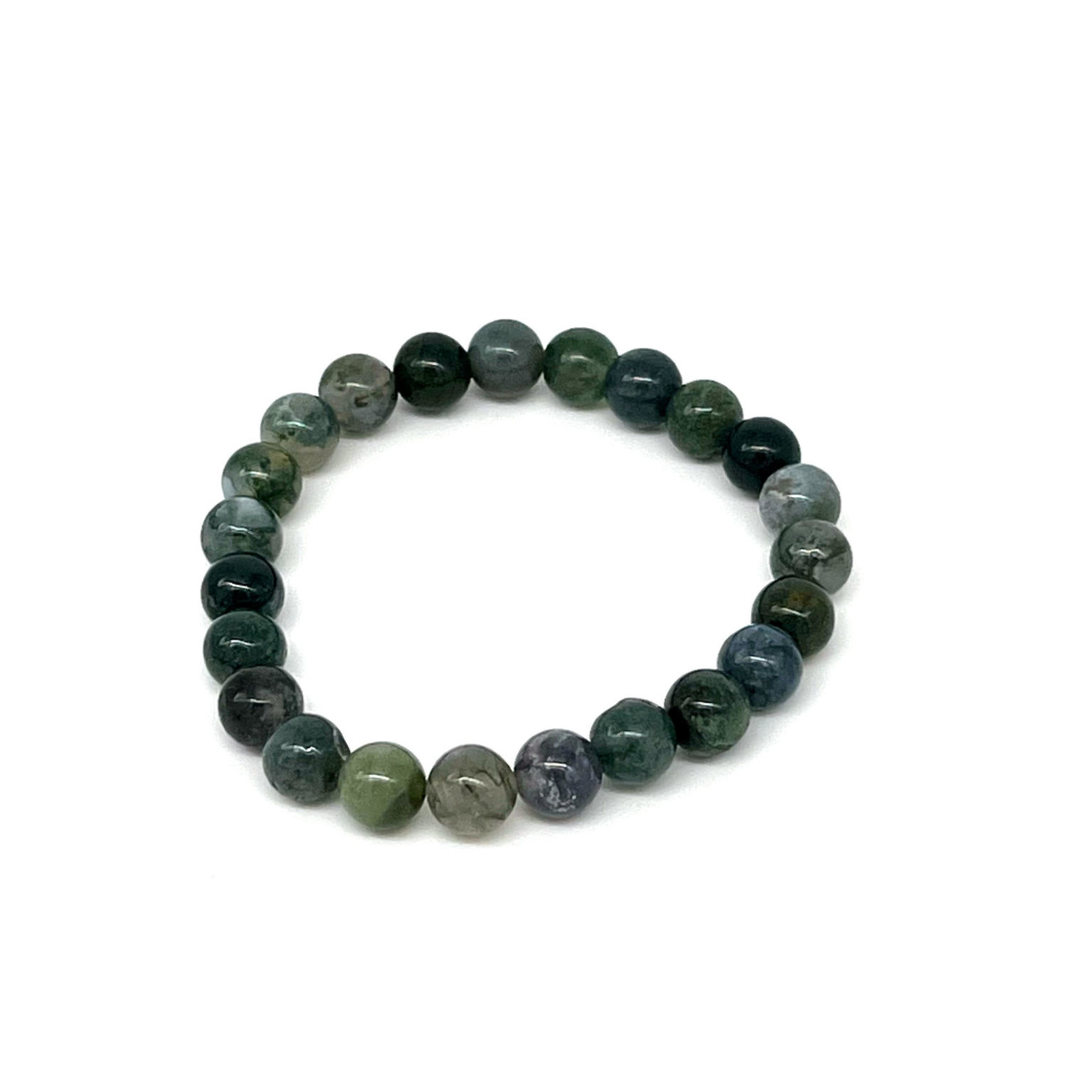 Ocean Agate Gemstone Stretch Bracelet 8mm