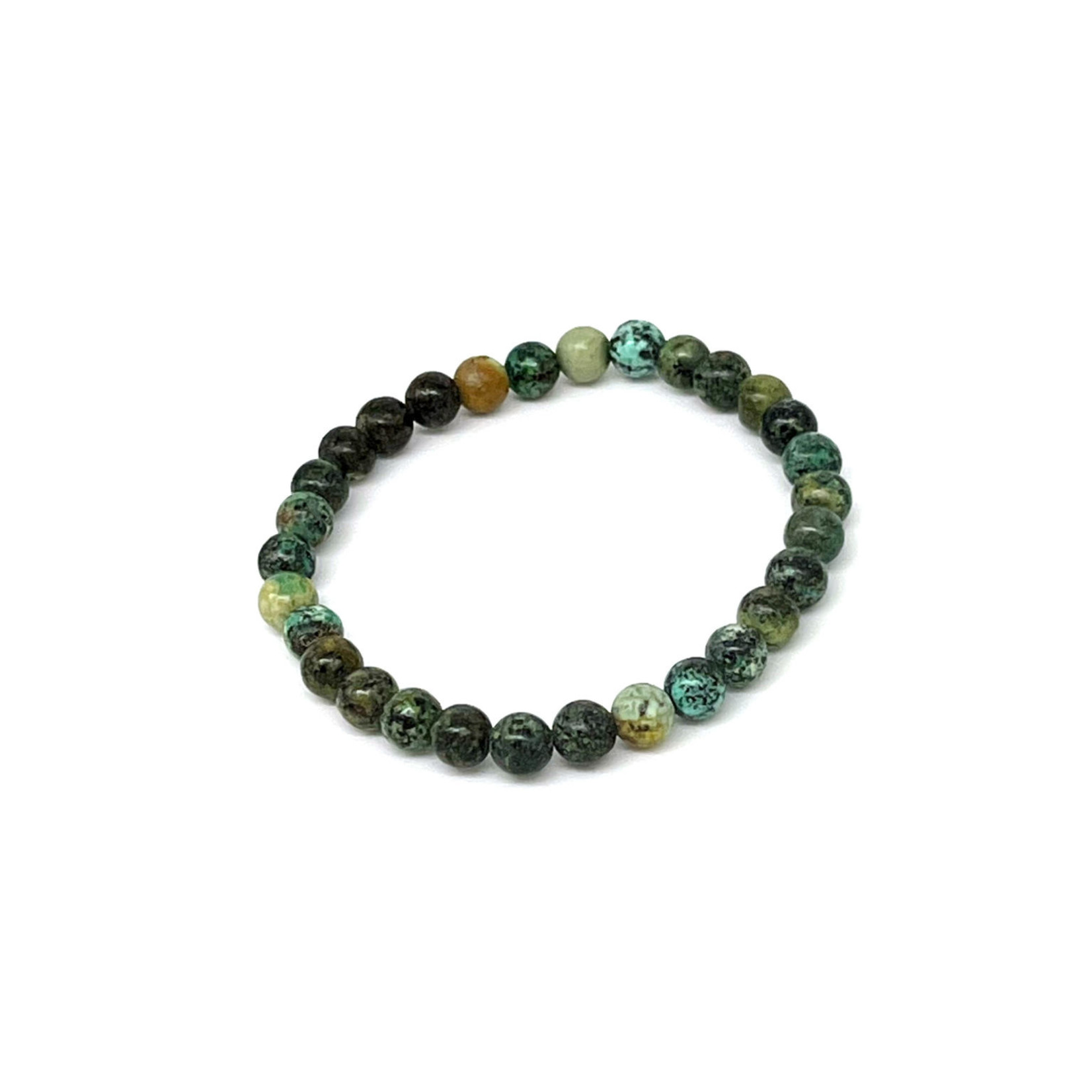 African Turquoise Gemstone Stretch Bracelet 6mm