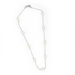 18" Dot Dash Pearl Necklace White