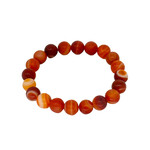 Matte Red Agate Gemstone Stretch Bracelet 10mm