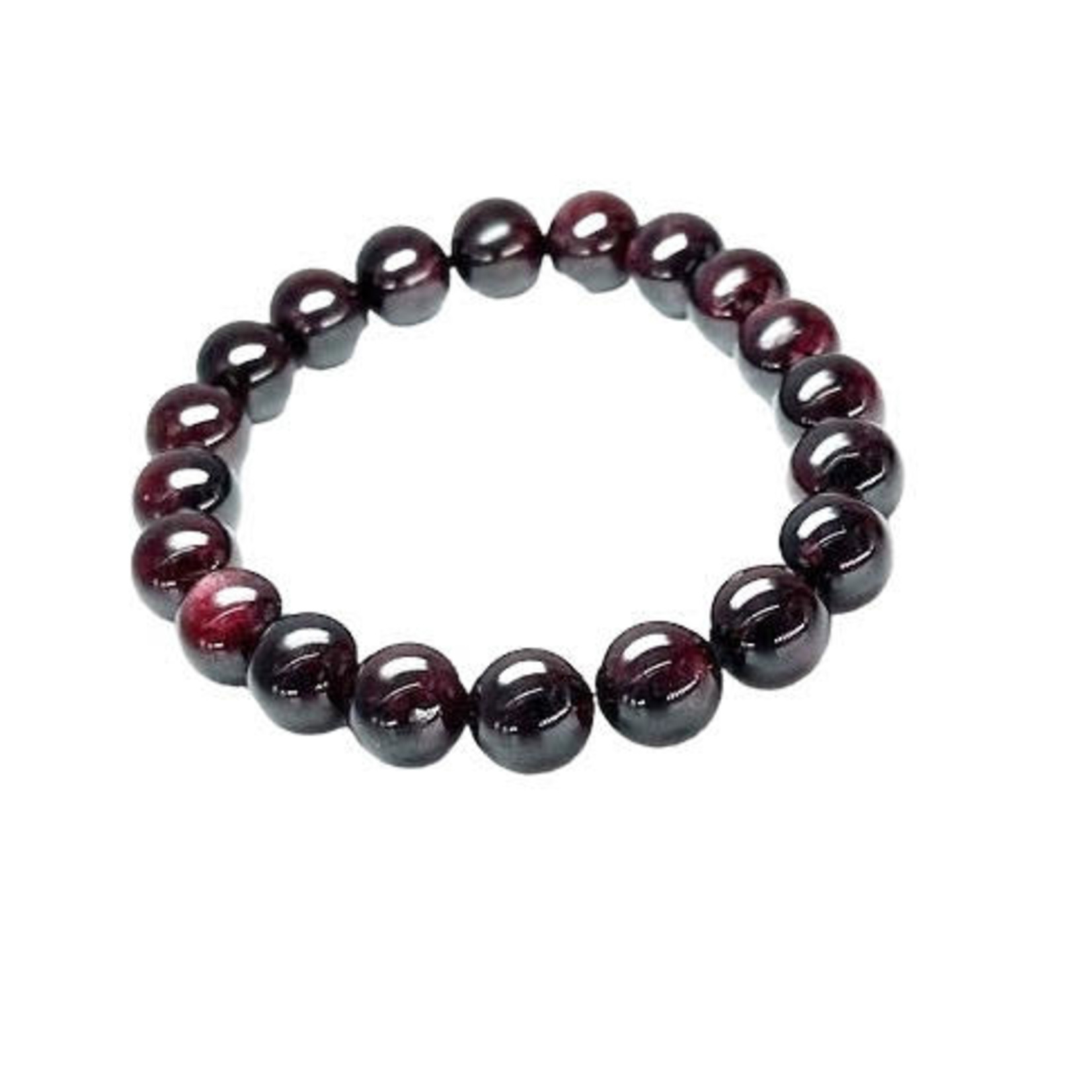 Garnet Gemstone Stretch Bracelet 10mm