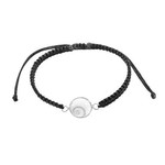 Adjustable String Bracelet with Eye of Shiva  Black