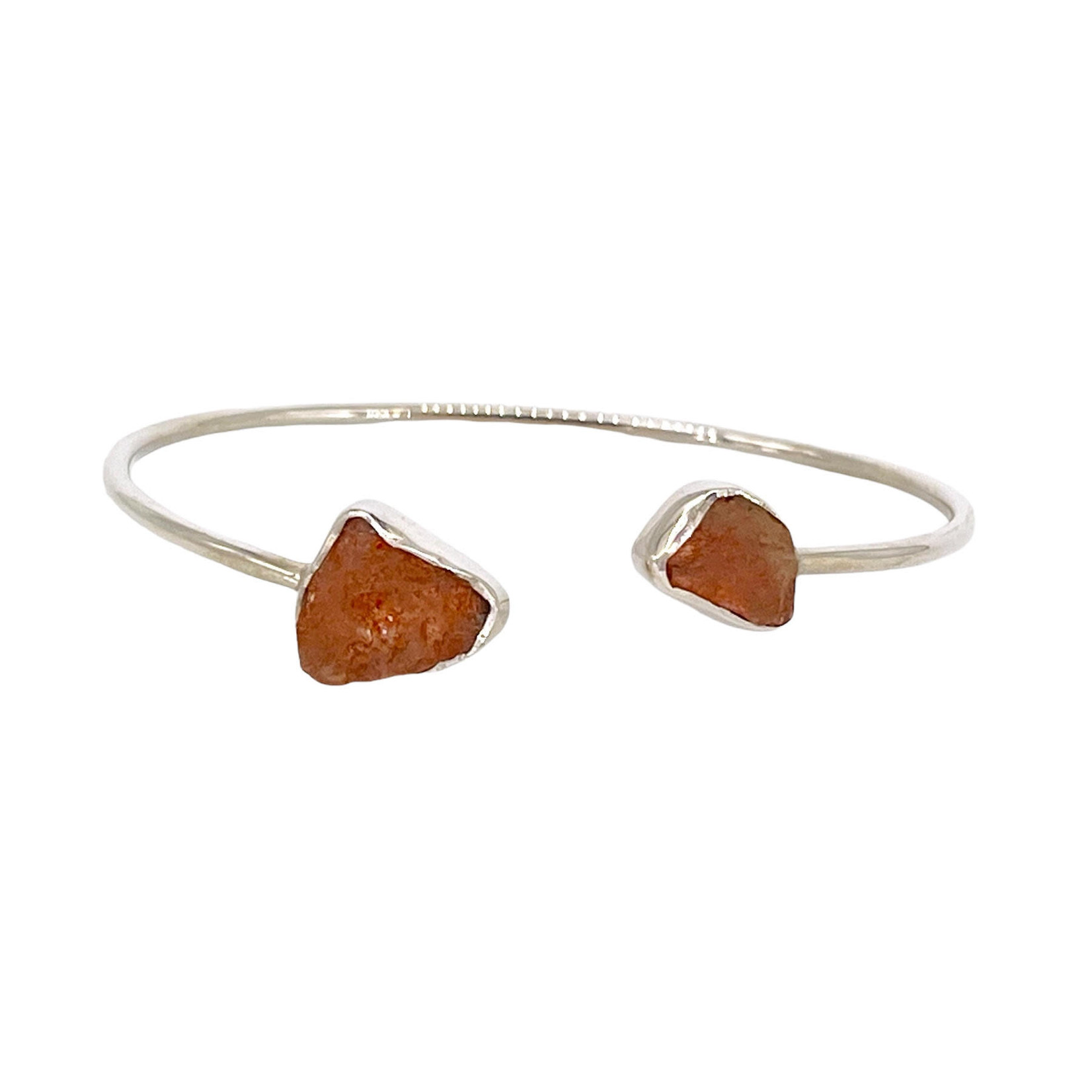 Gemstone Flex Cuff Bracelet Orange Sandstone