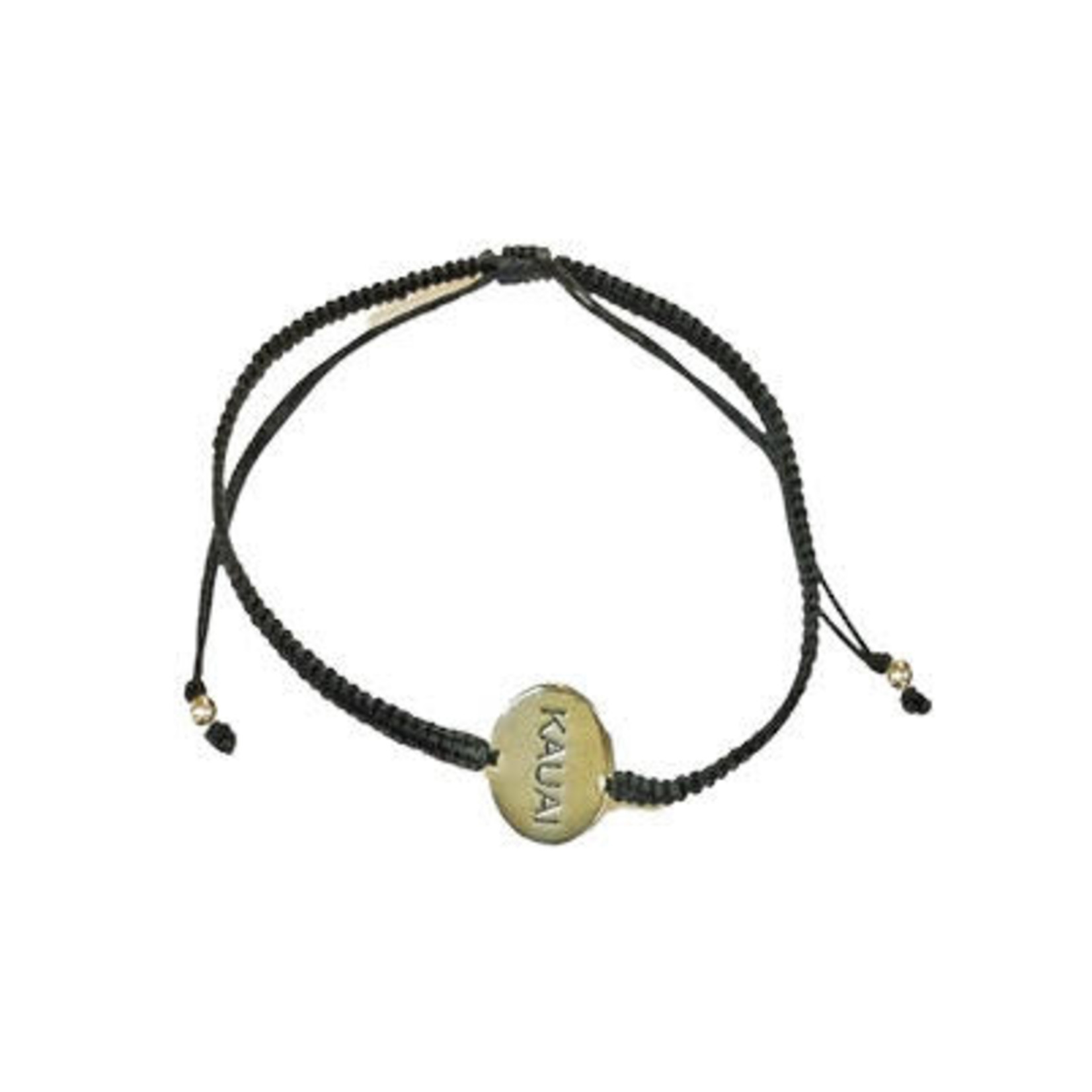 Adjustable String Bracelet with Silver Charm Kauai