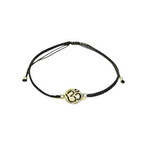 Adjustable String Bracelet with Silver Charm Om